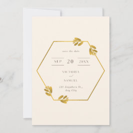 Bolldatum för den moderna Eleganten Beige Guld Spara Datumet