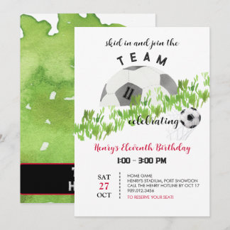 Bollinbjudan till Boy Birthday Football Inbjudningar