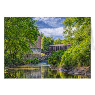 Bollinger Mill och Burfordville täckte bron Hälsningskort