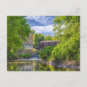 Bollinger Mill och Burfordville täckte bron Vykort