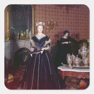 Bollkappa av Mary Todd Lincoln Fyrkantigt Klistermärke