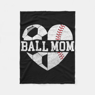 Bollmamma Tröja Hjärta Rolig Baseball Fotboll Mamm Fleecefilt