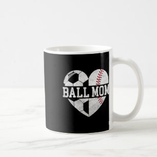 Bollmamma Tröja Hjärta Rolig Baseball Fotboll Mamm Kaffemugg