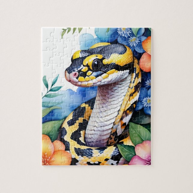 Bollpython Orm Familj Husdjur Porträtt Pussel (Vertikal)