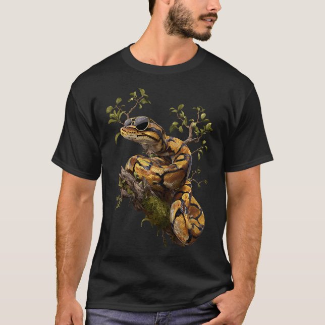 Bollpython Solglasögon Reptilvårdare Ormägare T Shirt (Framsida)