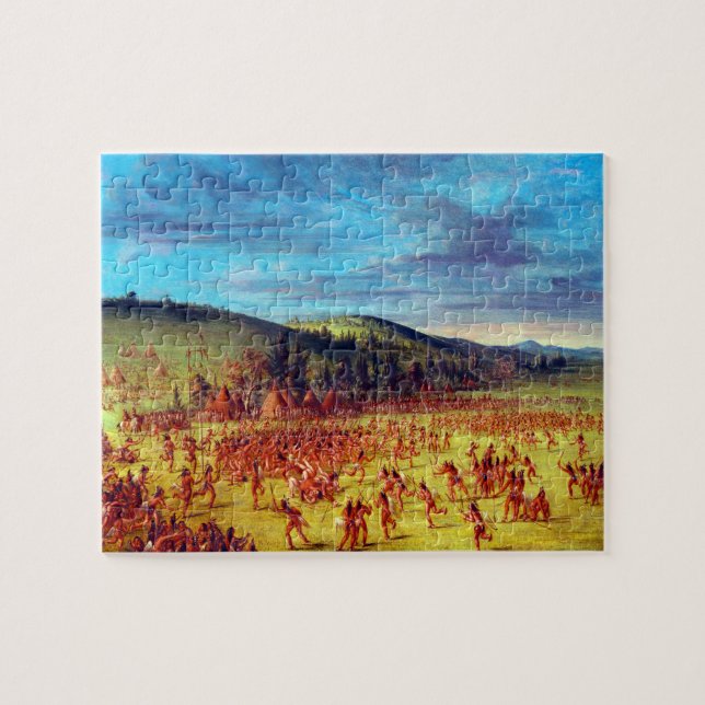 Bollspel av Choctaw Boll Upp George Catlin Pussel (Horisontell)