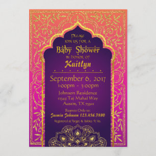 Bollywood Arabian Nights Baby Shower Inbjudningar