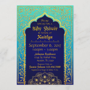 Bollywood Arabian Nights Baby Shower Inbjudningar