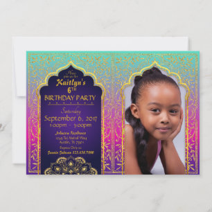 Bollywood Arabian Nights Birthday-inbjudan Inbjudningar