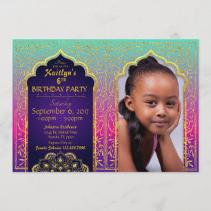 Bollywood Arabian Nights Birthday-inbjudan Inbjudningar