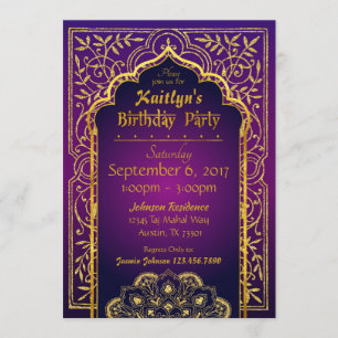 Bollywood Arabian Nights Birthday-inbjudan Inbjudningar