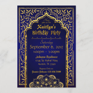 Bollywood Arabian Nights Birthday-inbjudan Inbjudningar