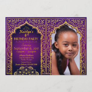 Bollywood Arabian Nights Birthday-inbjudan Inbjudningar