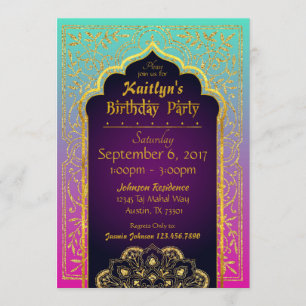 Bollywood Arabian Nights Birthday-inbjudan Inbjudningar
