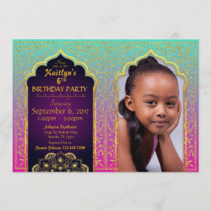 Bollywood Arabian Nights Birthday-inbjudan Inbjudningar