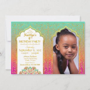 Bollywood Arabian Nights Birthday-inbjudan Inbjudningar