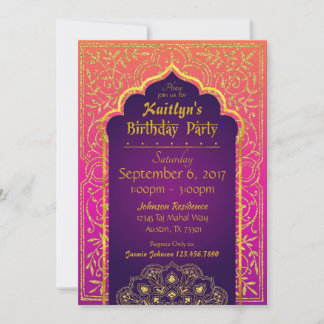 Bollywood Arabian Nights Birthday-inbjudan Inbjudningar