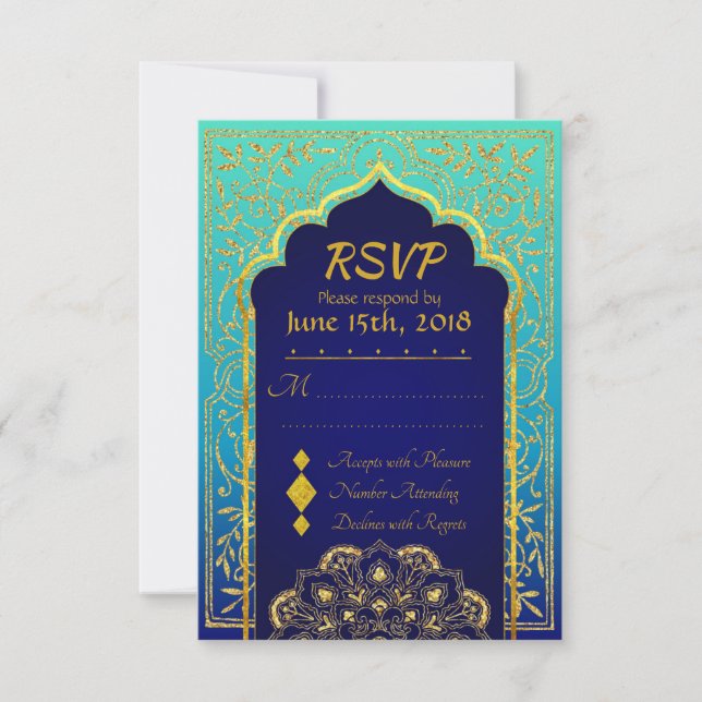 Bollywood Arabian Nights Bröllop OSA Card (Framsida)