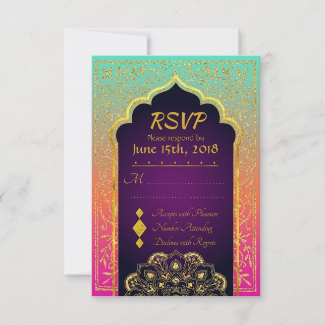 Bollywood Arabian Nights Bröllop OSA Card (Framsida)