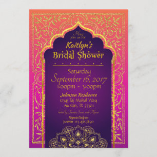 Bollywood Arabian Nights Inbjudningskort för möhip