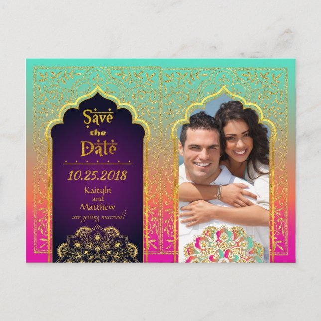 Bollywood Arabian Nights Spara datum Meddelande Vykort (Framsida)