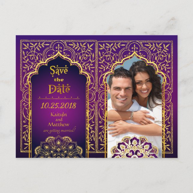 Bollywood Arabian Nights Spara datumet Meddelande Vykort (Framsida)