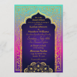 Bollywood Arabian Nights Wedding bjudande Inbjudningar