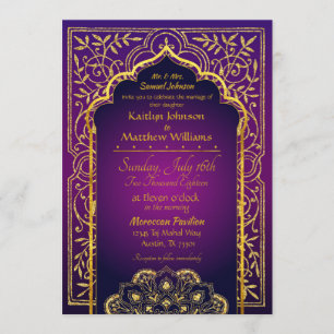 Bollywood Arabian Nights Wedding bjudande Inbjudningar