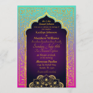 Bollywood Arabian Nights Wedding bjudande Inbjudningar