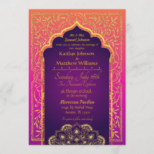 Bollywood Arabian Nights Wedding bjudande Inbjudningar
