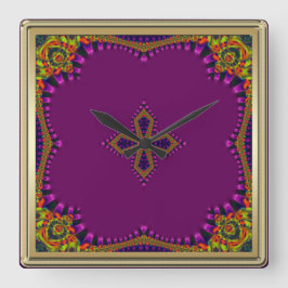 Bollywood Bohemian Magic Wall Clock Fyrkantig Klocka