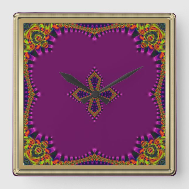 Bollywood Bohemian Magic Wall Clock Fyrkantig Klocka (Framsida)
