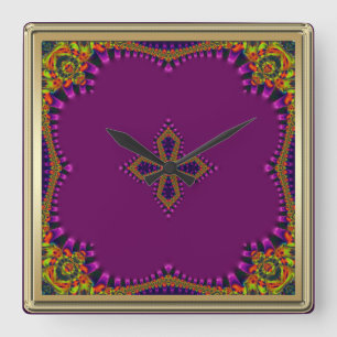 Bollywood Bohemian Magic Wall Clock Fyrkantig Klocka