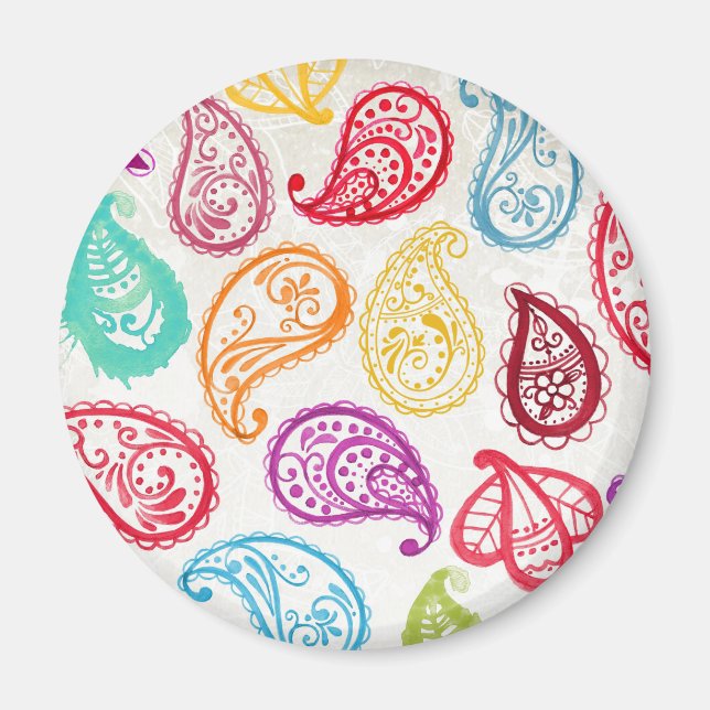 Bollywood indisk Paisley trendig regnbåge Magnet (Framsidan)