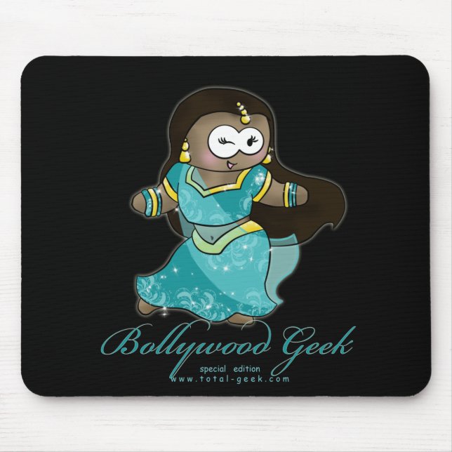 bollywoodgeeken för svart kopierar, musmatta (Framsidan)