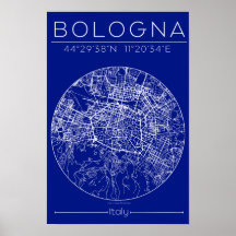 Bologna Blueprint Kartposter – Cirkulär stadsplan