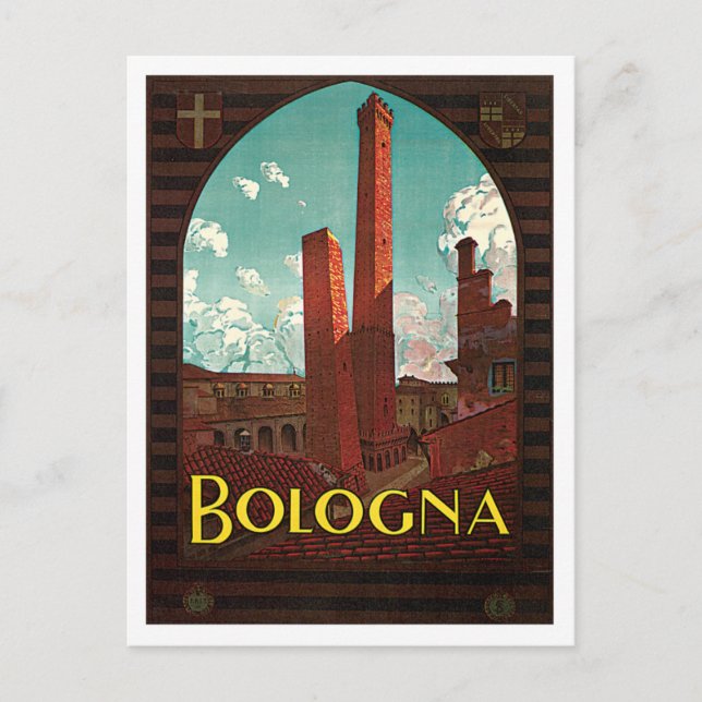 Bologna Bononia Italien Vintage resor Vykort (Framsida)