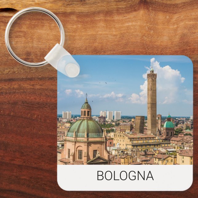 Bologna Emilia-Romagna-Italien Panorama Souvenir Nyckelring (Framsida)