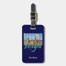 Bologna Emilia-Romagna Italien vintage souvenir Bagagebricka