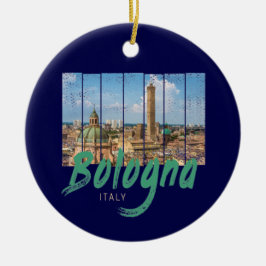 Bologna Emilia-Romagna Italien vintage souvenir Julgransprydnad Keramik