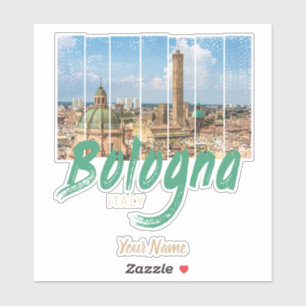Bologna Emilia-Romagna Italien vintage souvenir Klistermärken