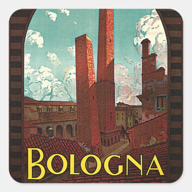 Bologna Fyrkantigt Klistermärke (Framsida)