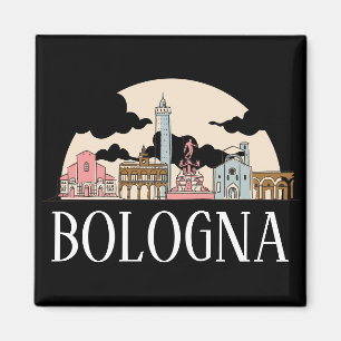 Bologna Italien City Silhouette Vintage resor Magnet