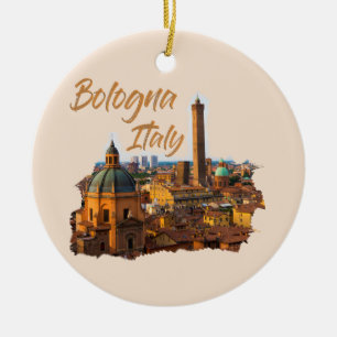 Bologna-Italien: Historiskt centrum Julgransprydnad Keramik