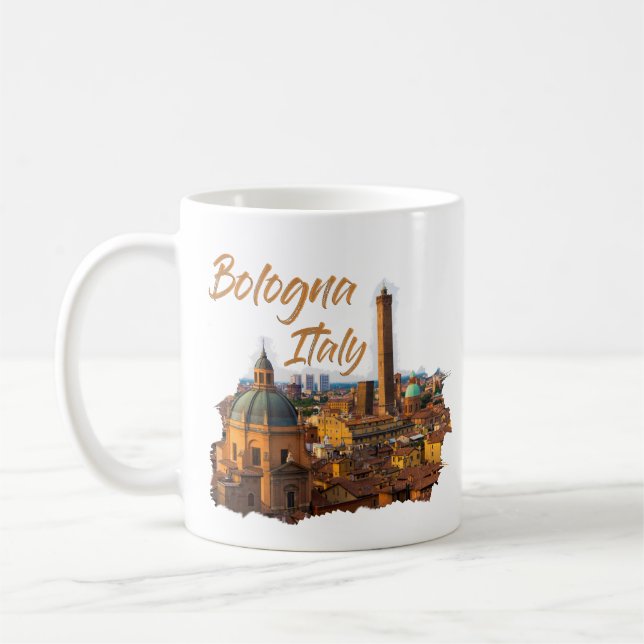 Bologna-Italien: Historiskt centrum Kaffemugg (Vänster)