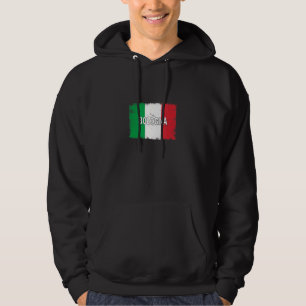 Bologna-Italien med italiensk Flagga Hoodie