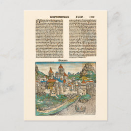 Bologna Italien Nürmberg Chronicle Medieval Bok Vykort