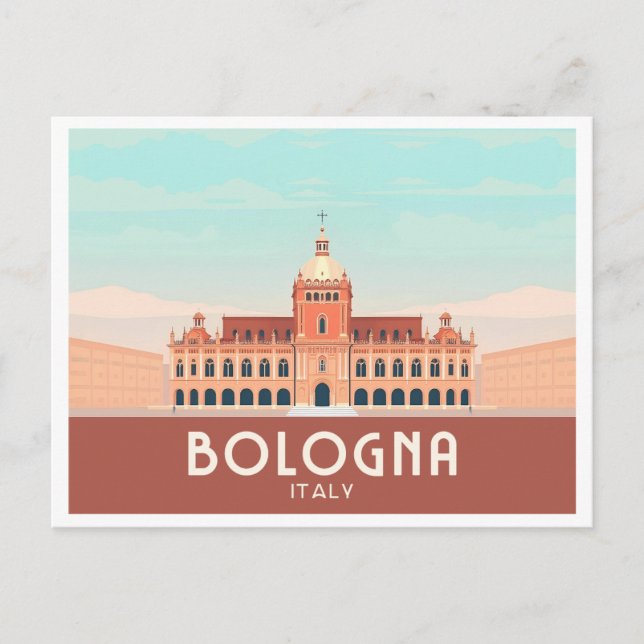 Bologna Italien Pastel Travel Vykort (Framsida)