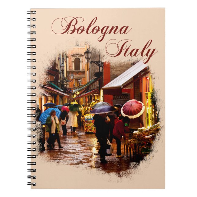 Bologna, Italien: Shopping in the Rain Anteckningsbok (Framsidan)