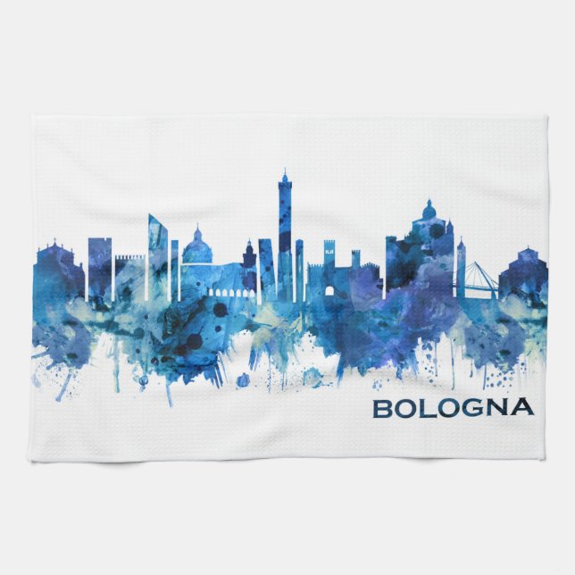 Bologna Italien Skyline Blue Kökshandduk (Horisontell)